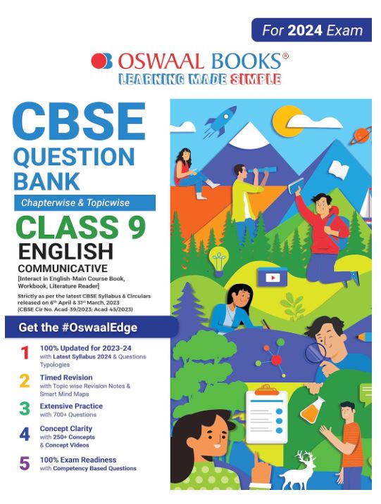 Oswaal CBSE Class 9 English Communicative Question Bank (2024 Exam)